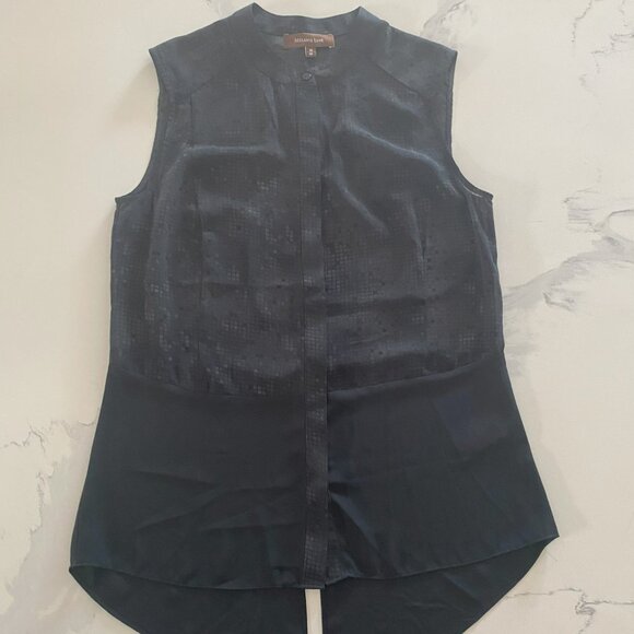 Melanie Lyne - Sleeveless, Black Patterned, Lightweight Top, Size M - Picture 2 of 7